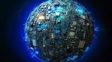 Obraz premium Digital Globe of Technology