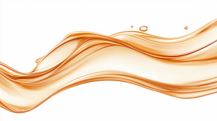 Obraz premium A smooth, flowing wave of orange liquid, creating a sense of movement and elegance against a white background.
