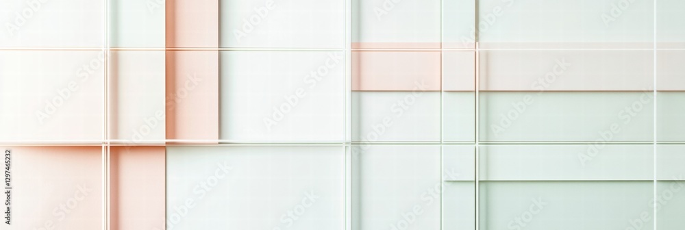 Poster Abstract geometric design featuring soft colors and layered shapes in a modern artistic composition. Generative AI