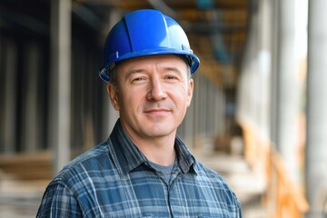 portrait of a smiling construction worker