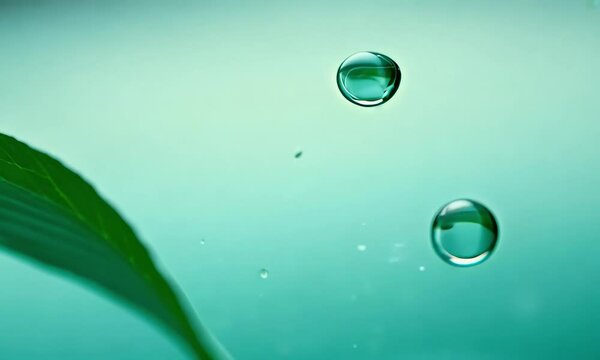 water drops on green leaf