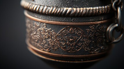 Close-up of an ornate metal lantern with intricate designs, showcasing craftsmanship and detail