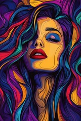 Vibrant Colorful Portrait Art