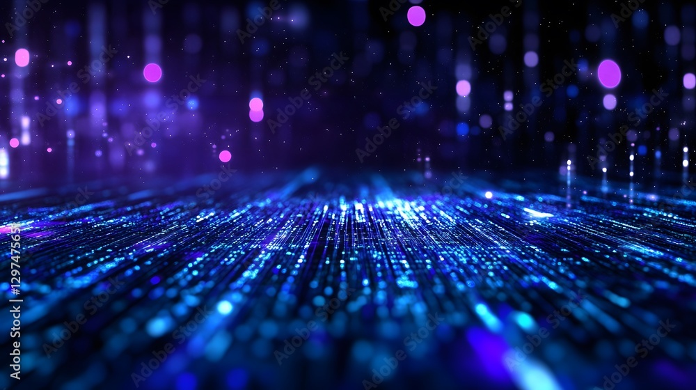 Aufkleber abstract artistic image of digital lines and colorful particles