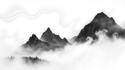 Misty Monochrome Mountain Peaks