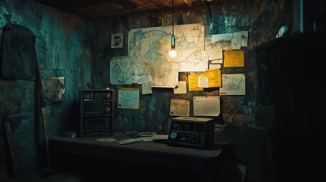 abandoned private room of a bunker