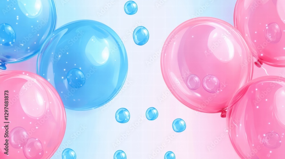 Aufkleber colorful balloons and bubbles create a festive atmosphere for celebration and joy. generative ai