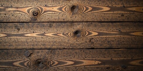 Brown wooden planks with visible knots and imperfections, giving a sense of age and wear, earthy tones, wood planks