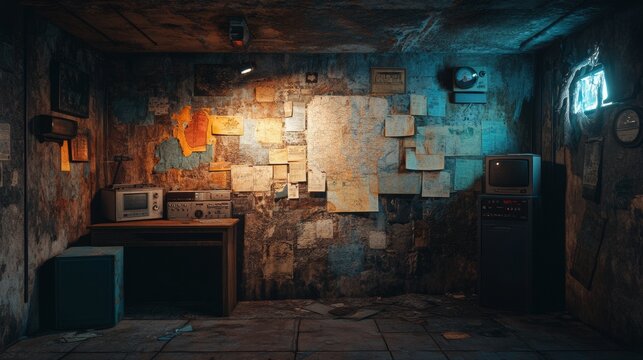 abandoned private room of a bunker