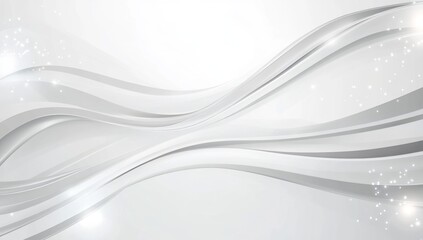 Abstract white waves, modern background with subtle sparkle