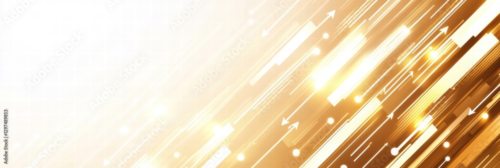 Poster Dynamic golden rays creating a vibrant abstract background with light streaks and energetic movement during a bright day. Generative AI