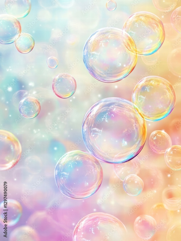Leinwandbilder colorful soap bubbles create a captivating repeating pattern in a dreamy atmosphere filled with vibr