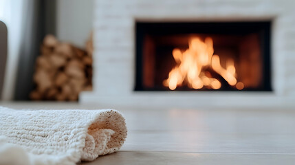 Cozy living room fireplace warmth winter home