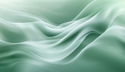 Obraz premium Abstract flowing green and white fabric background