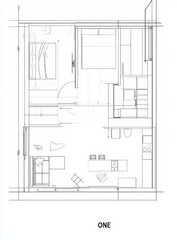 Apartment Floor Plan, Modern Studio, Interior Design, Kitchen, Bedroom, Living Room
