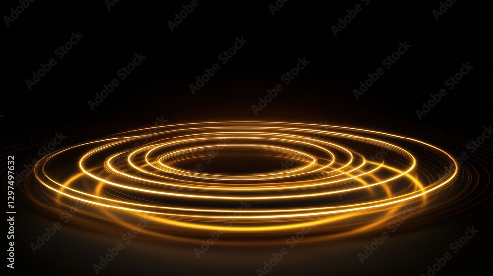 Aufkleber beautiful golden light rings create a mesmerizing pattern in a dark environment showcasing artistic 