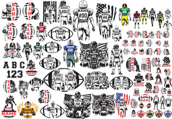 Football, mom, Player, Team, american flag, design, dad, family, brother, sister, aunt, grnadma, tow three players, custom name, usa flag, nana, steepdad, son, game day, font, alphabet letters, cousin