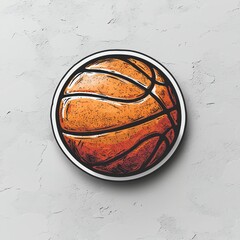 An artistic depiction of a basketball, showcasing its rugged texture and vibrant color. Perfect for sports enthusiasts or graphic design projects focused on basketball.