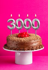 Number of followers or likes - Candle number 3000.