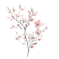 Naklejka premium A watercolor painting of a tree with pink flowers