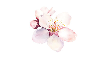 Naklejka premium A watercolor painting of a flower with a pink center and white petals