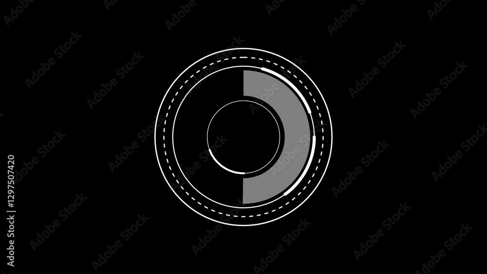 Poster technology radar system circle loading icon animation