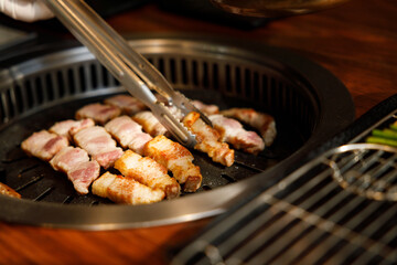 Korean traditional style grill BBQ pork.