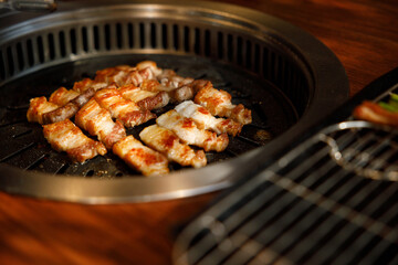 Korean traditional style grill BBQ pork.