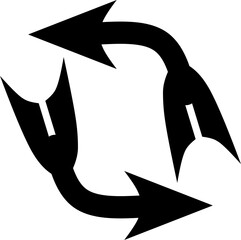 vector illustration of black flat reverse arrow