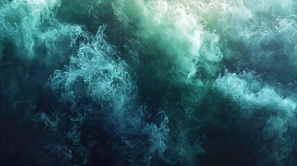 Obraz premium Abstract teal smoke swirls, ethereal background, design element