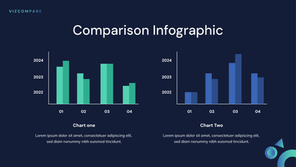 Fototapeta premium Comparison Infographic Template for Product, Business, and Data Analysis Presentations