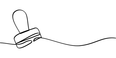continuous line drawing of stamp symbol. abstract line art illustration