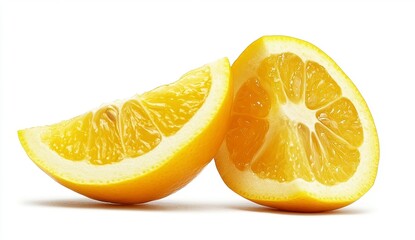 Fresh Lemon Slices on White