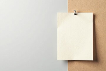 Blank Note Paper Pinned to Notice Board with Copy Space