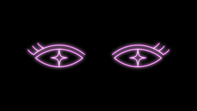neon glowing eyes motion video