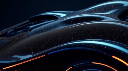 Fototapeta premium A car with a black body and orange and blue lights