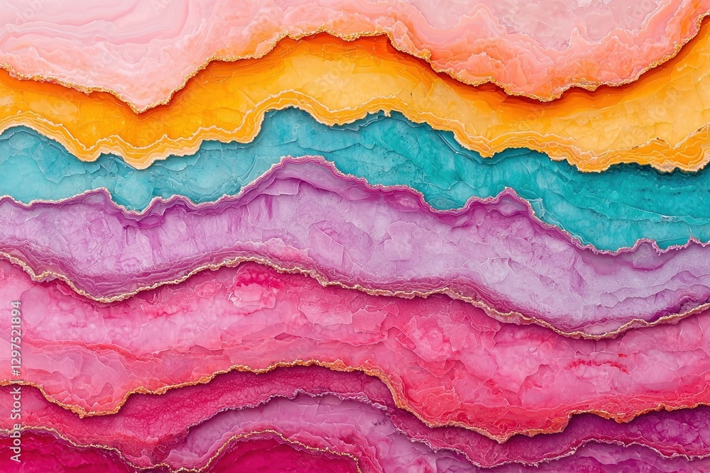 Poster earth layers core concepts. colorful layered abstract design with vibrant hues and textures.