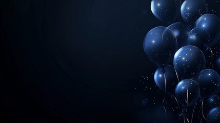 Dark navy background with glowing balloons, modern generative ai