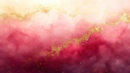 Gold glitter on pink, red abstract background for design use