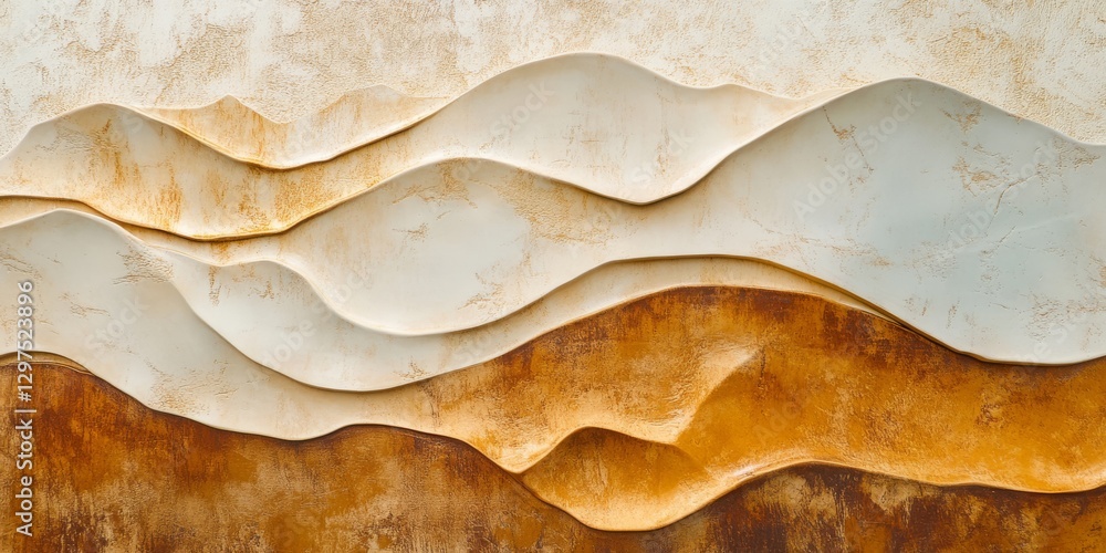 Poster an artistic combination of bronze and cream textures skillfully merges to create a warm and inviting