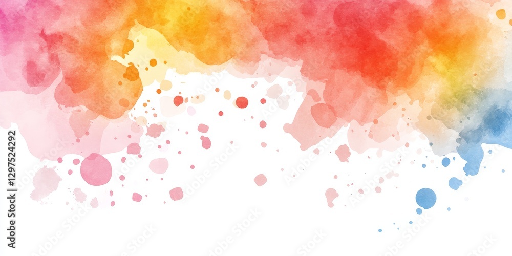 Aufkleber abstract watercolor splash in shades of red orange and yellow blending into a soft artistic texture 