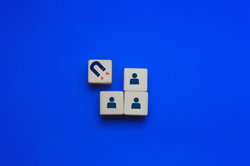 Customer Retention, Digital Marketing, business People Are Attracted by Magnets