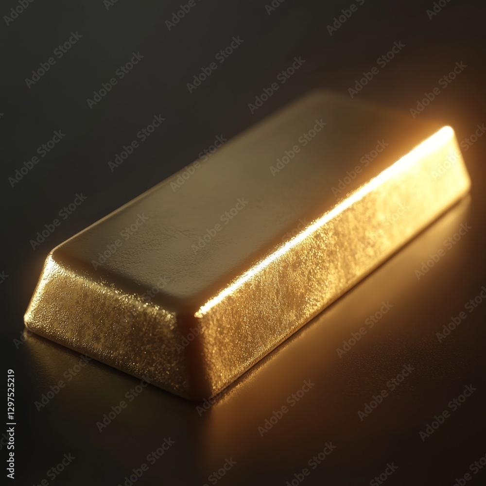Poster close-up of a single imperfect gold bar displaying subtle shine