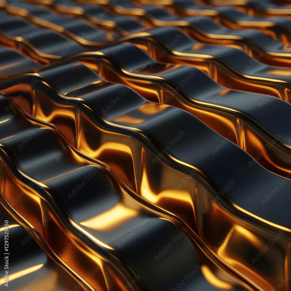 Poster smooth wave of gold bars in a captivating collection display