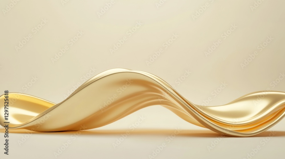 Poster smooth golden bars in minimalist 3d render on simple background