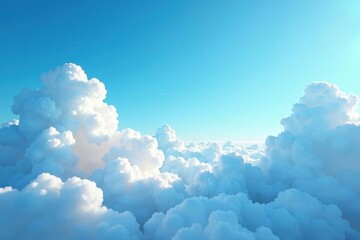Unblemished cerulean expanse; delicate, cotton-like clouds , clean, cloud background