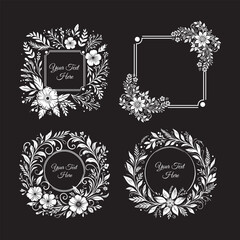 Vector Flower Frame Decoration Ornaments