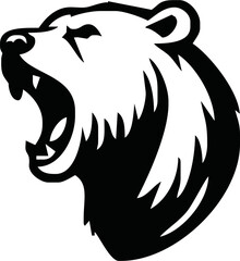 Fototapeta premium angry head polar bear vector ilustration for macsot, logo