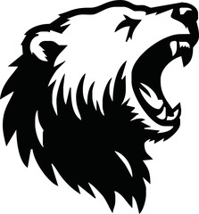 Fototapeta premium angry head polar bear vector ilustration for macsot, logo