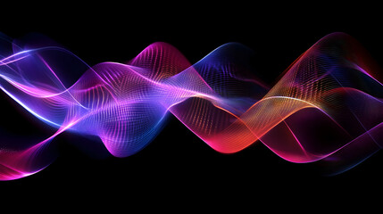 sine wave with interconnected nodes and a high-tech design 